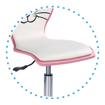 Вращающийся письменный стул для девочек KITTY 2 Розовый Белый Офис