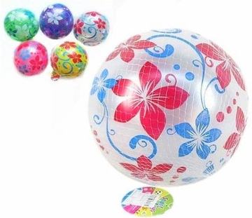 PIŁKA GUMOWA PLAŻOWA PVC 23CM KOLOROWA DO ZABAWY