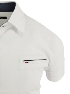 МУЖСКАЯ БЕЛАЯ РУБАШКА С ЗНАКОМ, КОРОТКИЙ РУКАВ, M