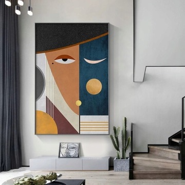 Modern Figure Abstract Geometric Canvas Paint