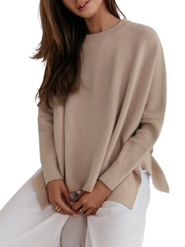 COCOMORE Sweter Pudełkowy Oversize Beżowy NEW