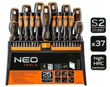 Neo tools WKRĘTAKI i KOŃCÓWKI DO WKRĘTAKÓW ZESTAW 37 sztuk SUPER JAKOŚĆ