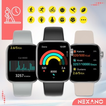 ЖЕНСКИЕ СМАРТ-ЧАСЫ SMART WATCH TALK EN MENU POLISH SPORT 4 РЕМЕШКИ