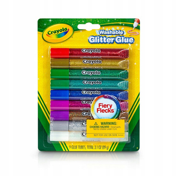 CRAYOLA GLITTER GLUE kleje brokatowe 9 kolorów