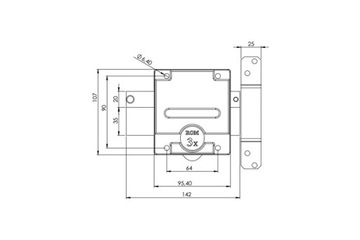 Ригельный замок накладной ROM 3