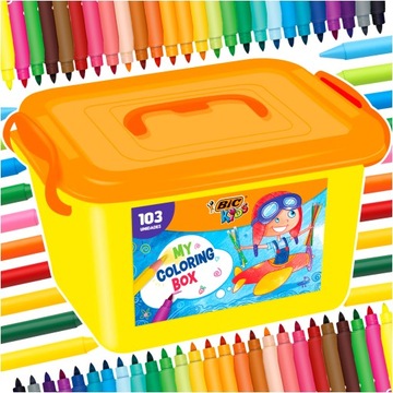 BIC ZESTAW KREATYWNY PLASTYCZNY PREZENT DLA DZIECKA PISAKI OŁÓWKI KREDKI