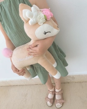 Плюшевый олень с цветами - большой - Мелоотка