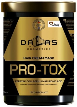 Maska do włosów keratyna kolagen kwas hialuronowy Dalas PRO-TOX - 1000 ml
