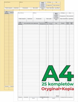DRUKI SAMOKOPIUJĄCE A4 10 bloczków ORYGINAŁ+KOPIA