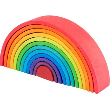 DREWNIANE KLOCKI TĘCZA MONTESSORI UKŁADANKA PS