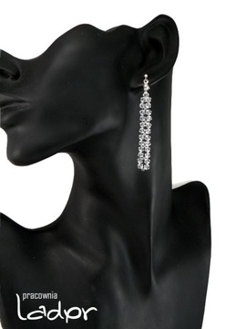 Kolczyki ślubne kryształy SWAROVSKI długie krystal