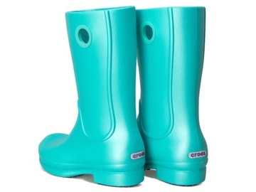Резиновые сапоги Crocs Wellie Rain Boot Girl Aqua, размер 25-26