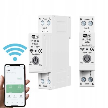 Wyłączników 2.4GHz WiFi 63A Pomiarem Prądu Ochrona Wyciekiem Podnapięciowe