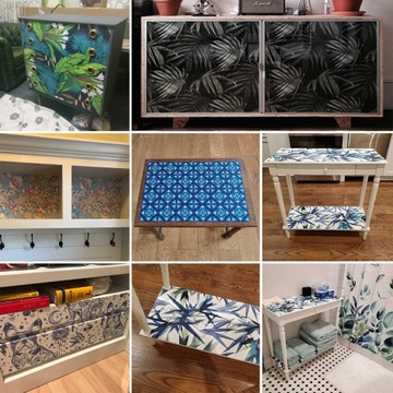 Шпон ПВХ Старая стена с цветочным рисунком 100х50 см