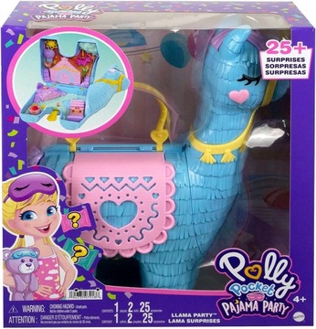 POLLY POCKET Lalki Zestaw Kompaktowy Lama Pidżama Party Kemping HHX74