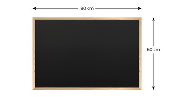 Доска меловая черная 60х40 см, деревянная рама ЭКО.