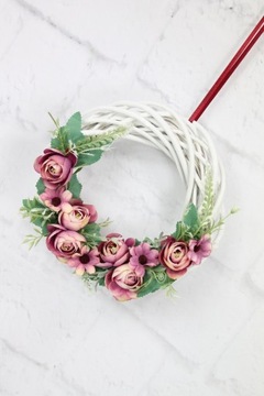 Цветочный венок, пион, украшение на дверь, бордовый