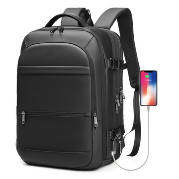 Plecak Poso PS-660 na laptopa 17,3 z USB bagaż podręczny do samolotu czarny