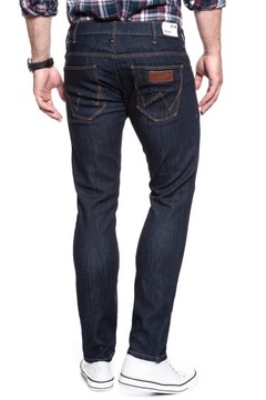 WRANGLER spodnie TAPERED regular NAVY jeans LARSTON _ W36 L32
