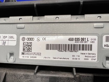 AUDI A4 B8 A5 8T A6 A7 C7 Q5 Q7 TUNER AUTORÁDIO 4G0035061L 45