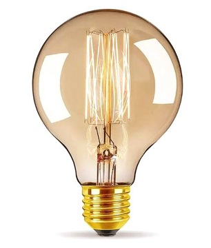 ŻARÓWKA Dekoracyjna OZDOBNA E27 RETRO Edison G80 - DYMIONE SZKŁO - MOCNA