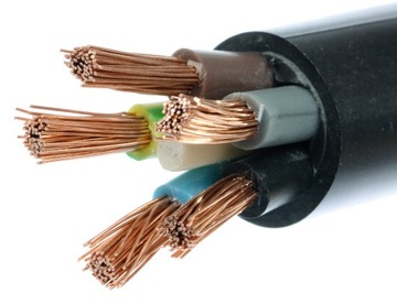 Kabel prądowy czarny OWY5x1,5 linka 10m