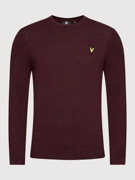 Lyle & Scott Sweter KN400VC Bordowy Regular Fit