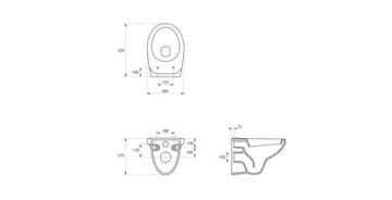ТУАЛЕТНЫЙ ГАРНИТУР ВСТРАИВАННЫЙ, УЗКИЙ, БЕЛАЯ КНОПКА