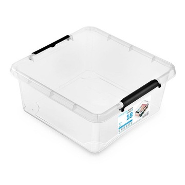 Kwadratowe pudełko 18L z pokrywą SimpleStore 1612