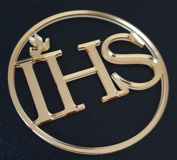 Топпер для торта золотой ДЕКОР для причастия IHS золотое зеркало для причастия 8см