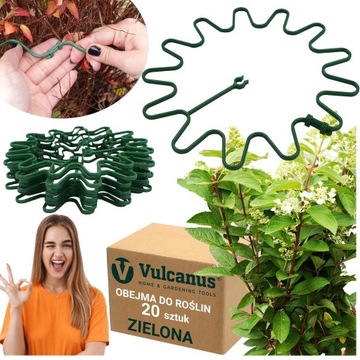 20 szt Podpora do Roślin Obejma Kwiatów Hortensji KRZEWÓW TRAW Ring Uchwyt