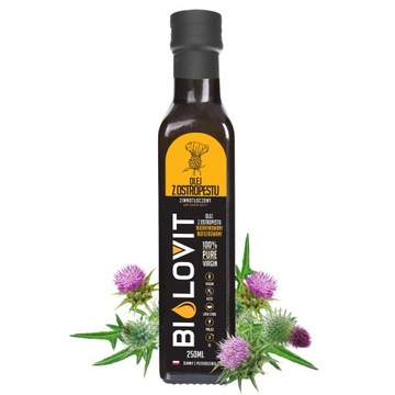 Bilovit Olej z Ostropestu Zimnotłoczony Nierafinowany 100% Naturalny 250 ml