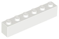 LEGO 3009 brick klocek 1x6 biały 1szt.