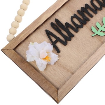 KWIAT ZNAK NA DRZWI DREWNIANE KORALIKI NUMER DOMU