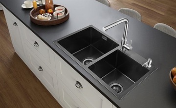 BATERIA KUCHENNA Z WYCIĄGANĄ WYLEWKĄ STALI NIERDZEWNEJ G3/8 MATOWE SREBRO