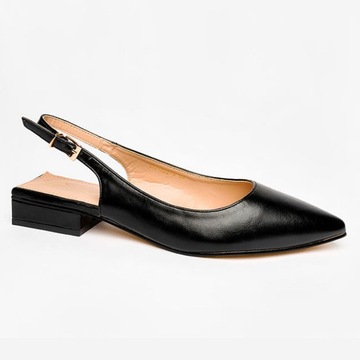 BALERINY DAMSKIE BUTY Z ODKRYTĄ PIĘTĄ SZPIC r 36