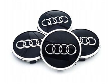 EMBLEMATY DEKIELKI ZNACZKI KAPSLE AUDI 69MM BLACK