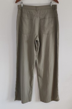 40/42 ONLY spodnie len lniane szeroka nogawka safari beżowe boho