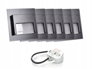Zestaw Lampki Halogeny Schodowe LED 6x +zasilacz
