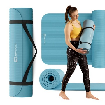 Gruba antypoślizgowa mata fitness NBR 1,5cm 190x60cm karimata do ćwiczeń