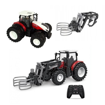 TRAKTOR CIĄGNIK ZDALNIE STEROWANY Z CHWYTAKIEM RC 1:24 MASZYNA ROLNICZA