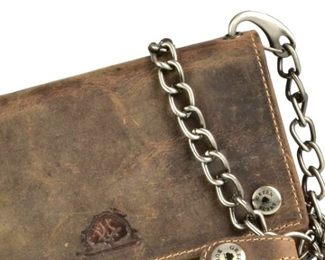 КОШЕЛЕК С ДЛИННОЙ ЦЕПОЧКОЙ ВИНТАЖНОЙ КОЖИ 1823-25 ​​GREENBURRY