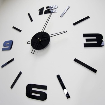 Современные настенные часы Mirror Mase L черные