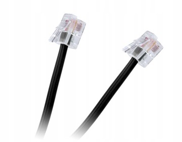 10X Przewód kabel telefoniczny wtyk wtyk czarny 6m