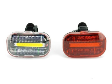 Комплект светодиодных велосипедных фонарей перед + зад - 2xAAA