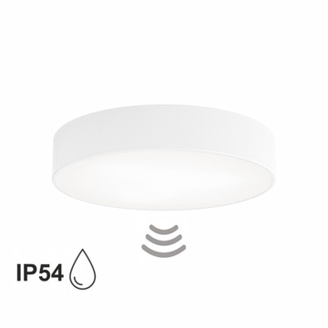 Lampa sufitowa na taras plafon CLEO 400 IP54 Biały z Czujnikiem Ruchu