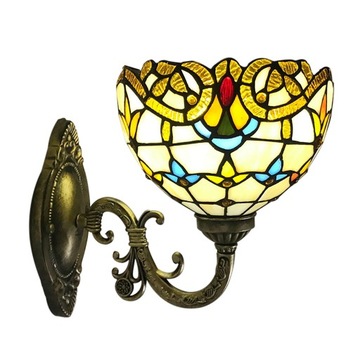LAMPA ŚCIENNA Z ABAŻUREM WITRAŻOWYM LED