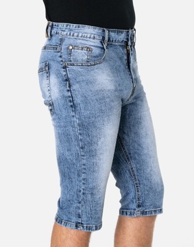 Cienkie Krótkie Spodnie Spodenki Szorty Jeans Męskie Dżins na Lato D100 37