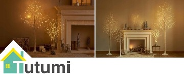 ИСКУССТВЕННОЕ ДЕКОРАТИВНОЕ ДЕРЕВО БЕРЕЗА 150см СВЕТОДИОДНЫЕ ЛАМПЫ