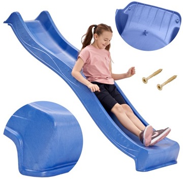 Zjeżdżalnia 2,5m (220cm) Ogrodowa Ślizg Ślizgawka - Niebieski- Premium